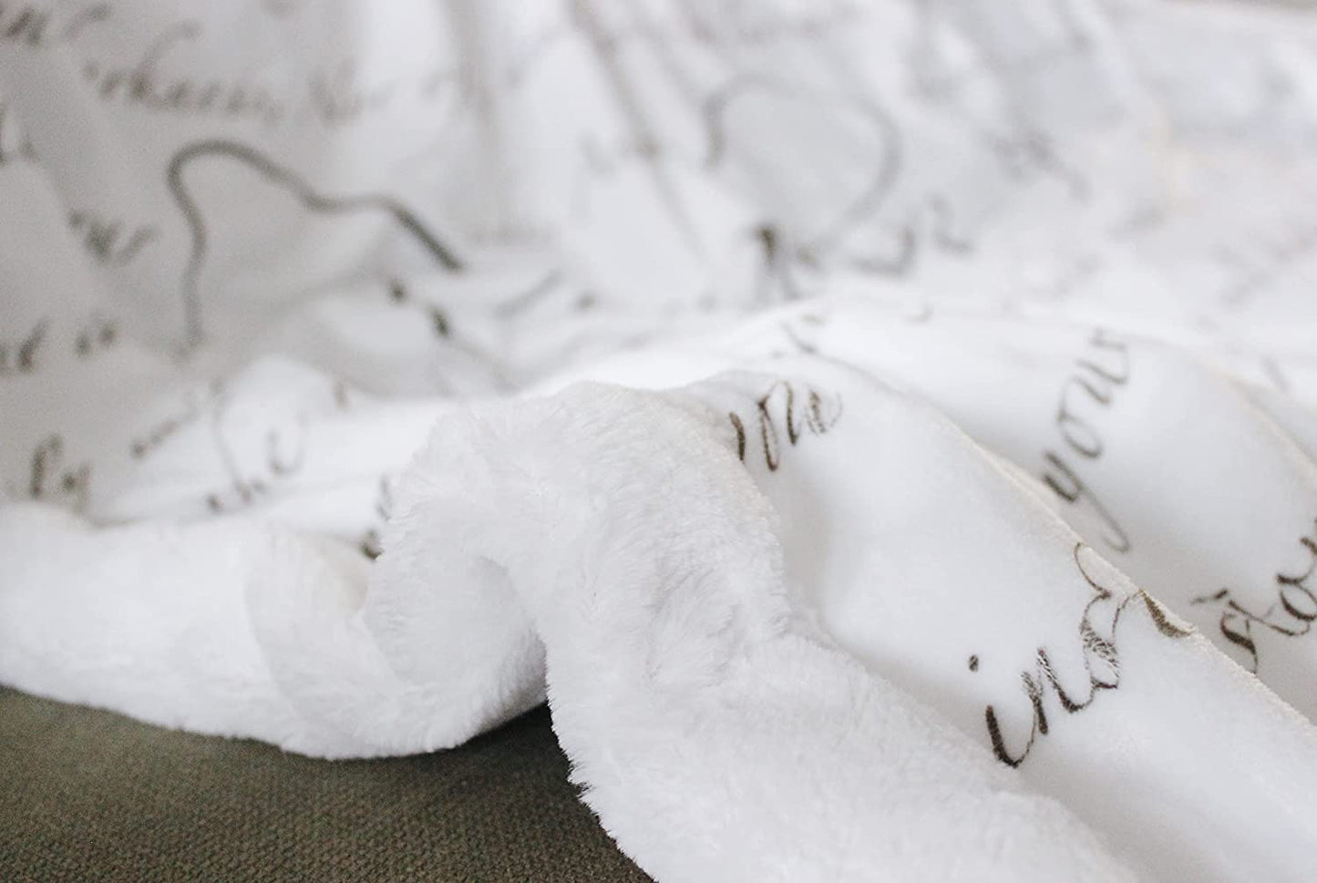 White Psalm 91 Throw Blanket | Soft, Luxurious Faux Fur