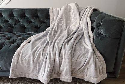 Gray Psalm 91 Throw Blanket | Soft, Luxurious Faux Fur